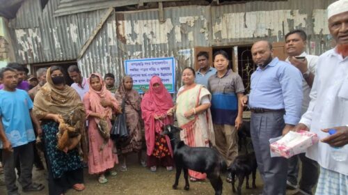 খাগড়াছড়ির শব্দমিয়া পাড়ায় ৫০ নারী পেলেন ছাগল, হাঁস ও মুরগি