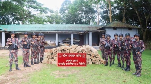 পানছড়িতে বিজিবির অভিযানে অবৈধ সেগুন কাঠ জব্দ